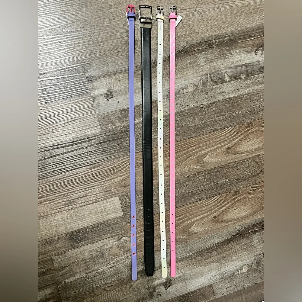 Target Kids 4-Pack Belts in Purple, Black, Pink, Light Iridescent